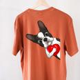 Boston Terrier Bostie Dog Kids Women Girls Women's Comfort Colors T-Shirt Back Print Yam