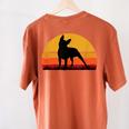 Boston Terrier Bostie Sunset Retro Dog Pet Mom Dad Women's Comfort Colors T-Shirt Back Print Yam