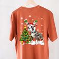 Boston Terrier Christmas Tree Lights Santa Hat Women's Comfort Colors T-Shirt Back Print Yam