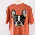 Boston Terrier Cute Puppy Face Dog Lover Pet Owner Women's Comfort Colors T-Shirt Back Print Yam