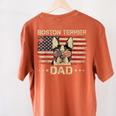 Boston Terrier Dad Dog Lovers American Flag 4th Of July For Women Men Women's Comfort Colors T-Shirt Back Print Yam