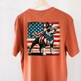 Boston Terrier Dog 4th Of July USA American Flag Patriotic Women's Comfort Colors T-Shirt Back Print Yam