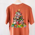 Boston Terrier Dog Christmas Tree Lights Xmas Pajama For Men Women Kids Women's Comfort Colors T-Shirt Back Print Yam