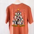Boston Terrier Dog Christmas Tree Santa Hat Xmas Pajama Men Women Kids Women's Comfort Colors T-Shirt Back Print Yam