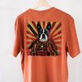 Boston Terrier Dog Japanese Art Samurai Ukiyo-e Women's Comfort Colors T-Shirt Back Print Yam