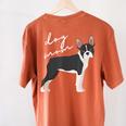 Boston Terrier Dog Mom Woman Women Women's Comfort Colors T-Shirt Back Print Yam