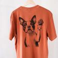 Boston Terrier Dog Raising Paw Idea Men Women Women's Comfort Colors T-Shirt Back Print Yam