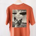 Boston Terrier Dog UFO Alien Extraterrestrial Selfie Women's Comfort Colors T-Shirt Back Print Yam