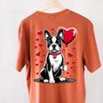 Boston Terrier Dog Valentine's Day Dog Owner Valentine Women's Comfort Colors T-Shirt Back Print Yam