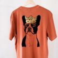 Boston Terrier Dog Wearing Crown For Men Women Girls Kids Women's Comfort Colors T-Shirt Back Print Yam