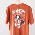 Boston Terrier Girl Cute Cartoon For Dog Owners Pet Terrier Women's Comfort Colors T-Shirt Back Print Yam