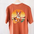 Boston Terrier Guitar Retro Women's Comfort Colors T-Shirt Back Print Yam