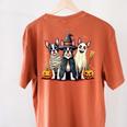 Boston Terrier Halloween Costume Mummy Witch Ghost Dog Lover For Men Women Kids Women's Comfort Colors T-Shirt Back Print Yam