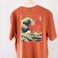 Boston Terrier Japanese Kanagawa Wave Surf Dog Women's Comfort Colors T-Shirt Back Print Yam