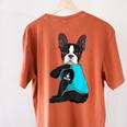 Boston Terrier I Love Mom Apparel Women's Comfort Colors T-Shirt Back Print Yam