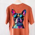 Boston Terrier Lovers Pop Art Boston Terrier Women's Comfort Colors T-Shirt Back Print Yam