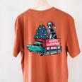 Boston Terrier Merry Christmas Tree Truck Santa Dog X-Mas Women's Comfort Colors T-Shirt Back Print Yam