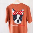 Boston Terrier Mom Bostie Women Girls Women's Comfort Colors T-Shirt Back Print Yam
