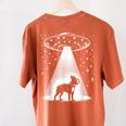Boston Terrier Mom Dad Dog Alien UFO For Men Women Women's Comfort Colors T-Shirt Back Print Yam