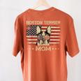 Boston Terrier Mom Dog Lovers American Flag 4th Of July Women's Comfort Colors T-Shirt Back Print Yam