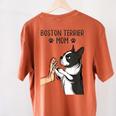 Boston Terrier Mom Dogs Mum Woman Women's Comfort Colors T-Shirt Back Print Yam