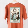 The Boston Terrier Mom Skeleton Spooky Season Halloween Women's Comfort Colors T-Shirt Back Print Yam