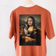 Boston Terrier Mona Lisa Painting Art Dog Mom Dad For Men Women Kids Women's Comfort Colors T-Shirt Back Print Yam