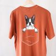 Boston Terrier In The Pocket Cute Boston Terrier Dog Lovers For Men Women Girls Kids Women's Comfort Colors T-Shirt Back Print Yam