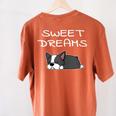 Boston Terrier Puppy Sweet Dreams Pajama For Bedtime Women's Comfort Colors T-Shirt Back Print Yam