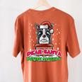 Boston Terrier Santa Claus Christmas Dog Women's Comfort Colors T-Shirt Back Print Yam