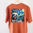 Boston Terrier Santa Starry Night Van Gogh Christmas Dog Men Women Kids Women's Comfort Colors T-Shirt Back Print Yam