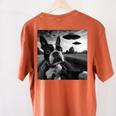 Boston Terrier Graphic Selfie With UFOs Weird Aliens Women's Comfort Colors T-Shirt Back Print Yam