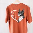 Boston Terrier Shirts For Women Girls Kids Heart Cute Women's Comfort Colors T-Shirt Back Print Yam