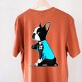 Boston Terrier Tattoos I Love Mom Women's Comfort Colors T-Shirt Back Print Yam