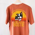 Boston Terrier Never Underestimate a Girl With a Bostie Women's Comfort Colors T-Shirt Back Print Yam