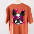 Boston Terrier Valentines Day Shirt Heart Dog Lover Women's Comfort Colors T-Shirt Back Print Yam
