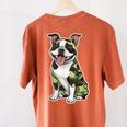 Camo Boston Terrier Pet Owner Camouflage Dog Lover Women's Comfort Colors T-Shirt Back Print Yam