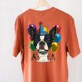Celebration Event Birthday Party Boston Terrier Women's Comfort Colors T-Shirt Back Print Yam