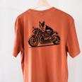 Cool Boston Terrier Riding a Motorcycle Biker Dog Lover For Men Women Kids Women's Comfort Colors T-Shirt Back Print Yam