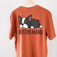 Cute Boston Terrier Boston Mama Women's Comfort Colors T-Shirt Back Print Yam