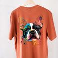 Cute Boston Terrier Puppy Dog Art Lover Unique Painting For Men Women Kids Women's Comfort Colors T-Shirt Back Print Yam