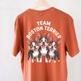 Cute Cartoon For Dog Owners Pet Team Boston Terrier Women's Comfort Colors T-Shirt Back Print Yam