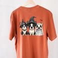 Cute Halloween Boston Terrier Dogs Witch Hat Ghost Dog For Men Women Kids Women's Comfort Colors T-Shirt Back Print Yam