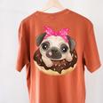 Cute Pug Shirt Donut Girls Dog Women's Comfort Colors T-Shirt Back Print Yam