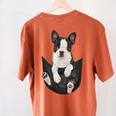 Dog Lovers Boston Terrier In Pocket Dog Face For Men Women Kids Women's Comfort Colors T-Shirt Back Print Yam