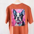 Dog Pink Boston Terrier Women's Comfort Colors T-Shirt Back Print Yam