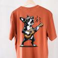 Dog Playing Guitar Singing Boston Terrier For Men Women Girls Kids Women's Comfort Colors T-Shirt Back Print Yam