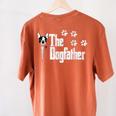 The Dogfather Boston Terrier Dog Dad Tshirt Idea Women's Comfort Colors T-Shirt Back Print Yam