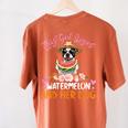 This Girl Loves Watermelon And Her Boston Terrier Dog Mother Women's Comfort Colors T-Shirt Back Print Yam