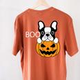 The Halloween Boston Terrier Women's Comfort Colors T-Shirt Back Print Yam